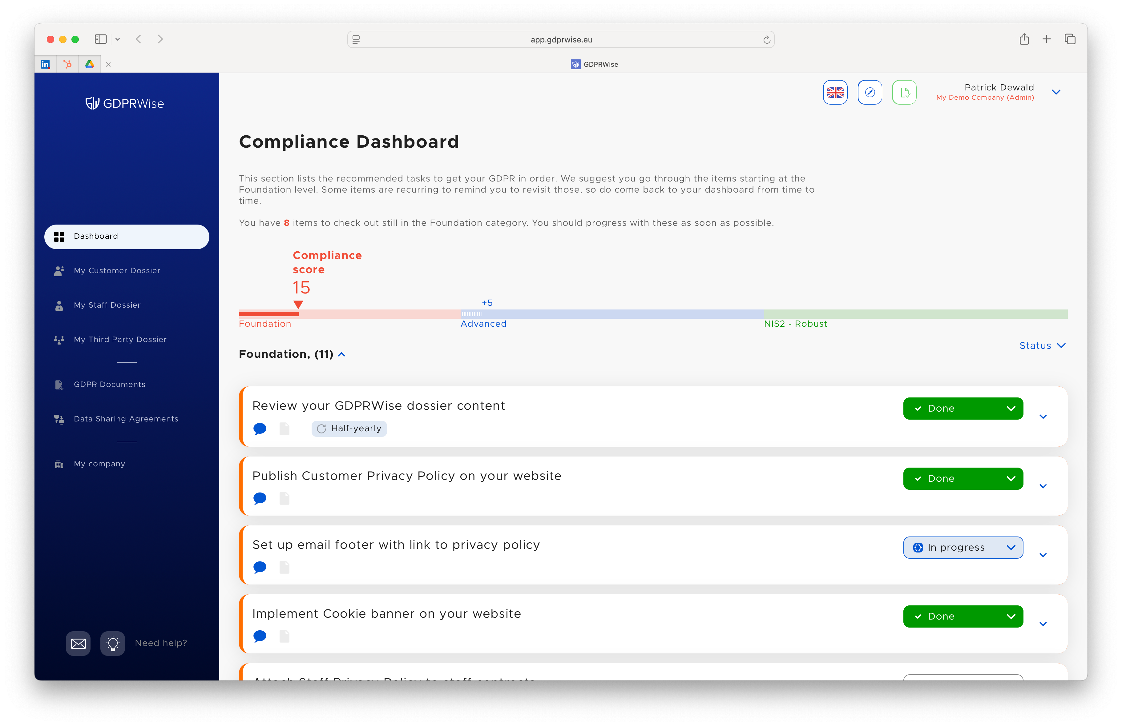 GDPRWise.eu Screenshot #0
