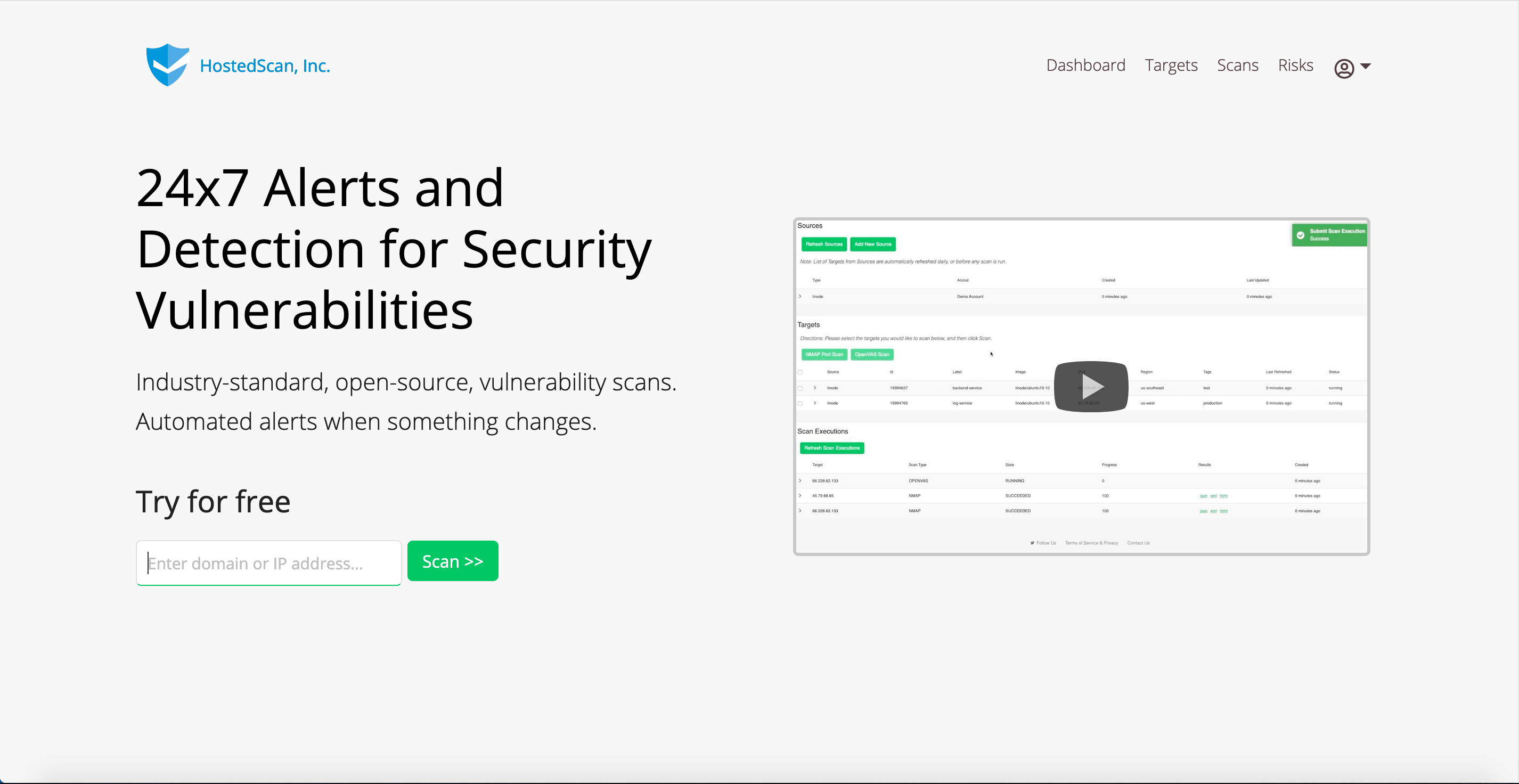 HostedScan Screenshot #0