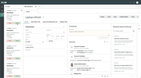 ServiceNow IT Service Management Screenshot