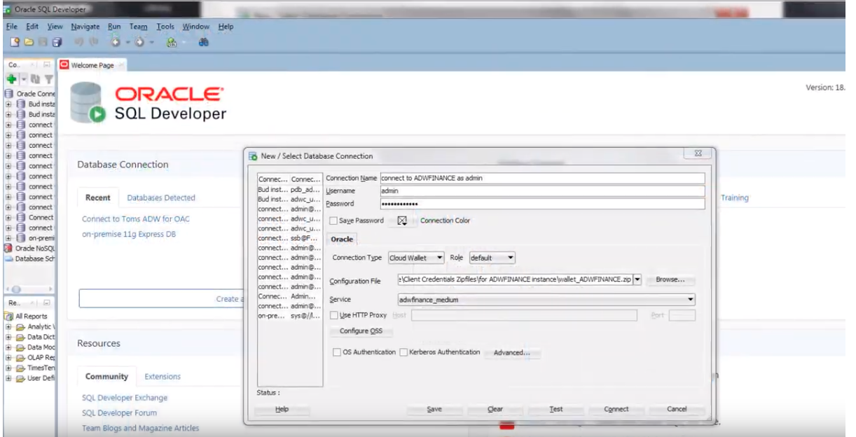 Oracle Data Warehouse Screenshot