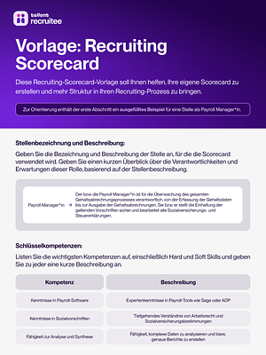 Vorlage: Recruiting Scorecard