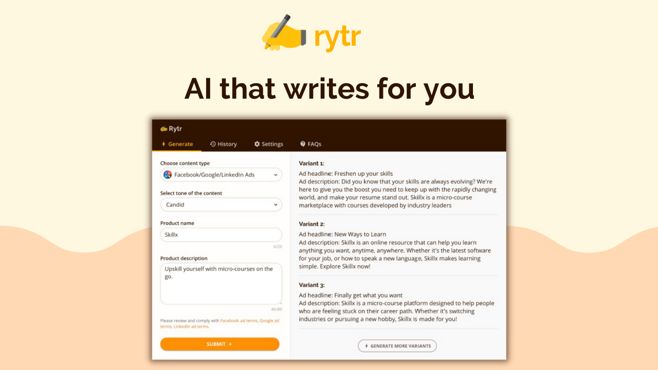 Rytr Screenshot