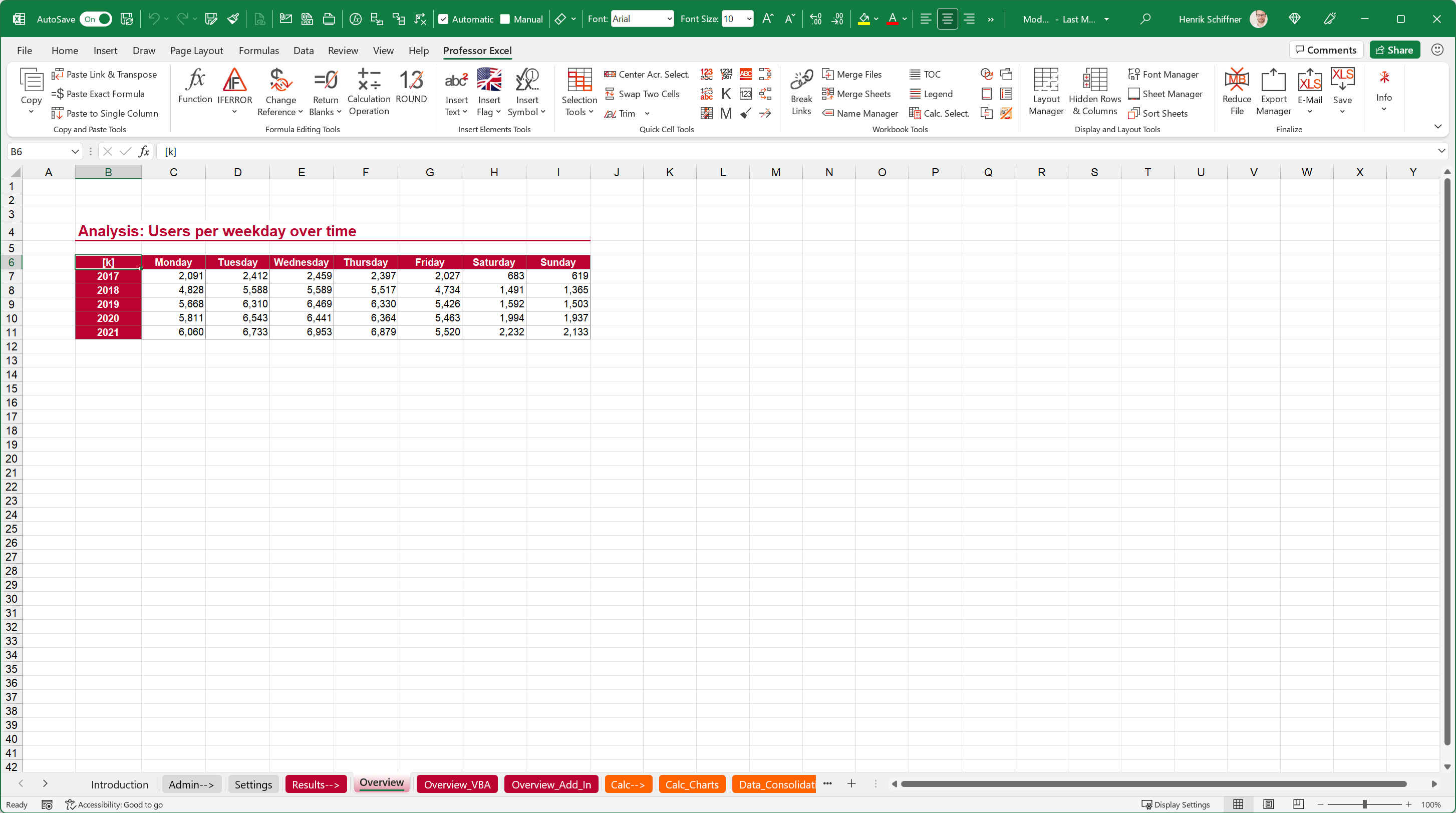 Professor Excel Tools Screenshot #0