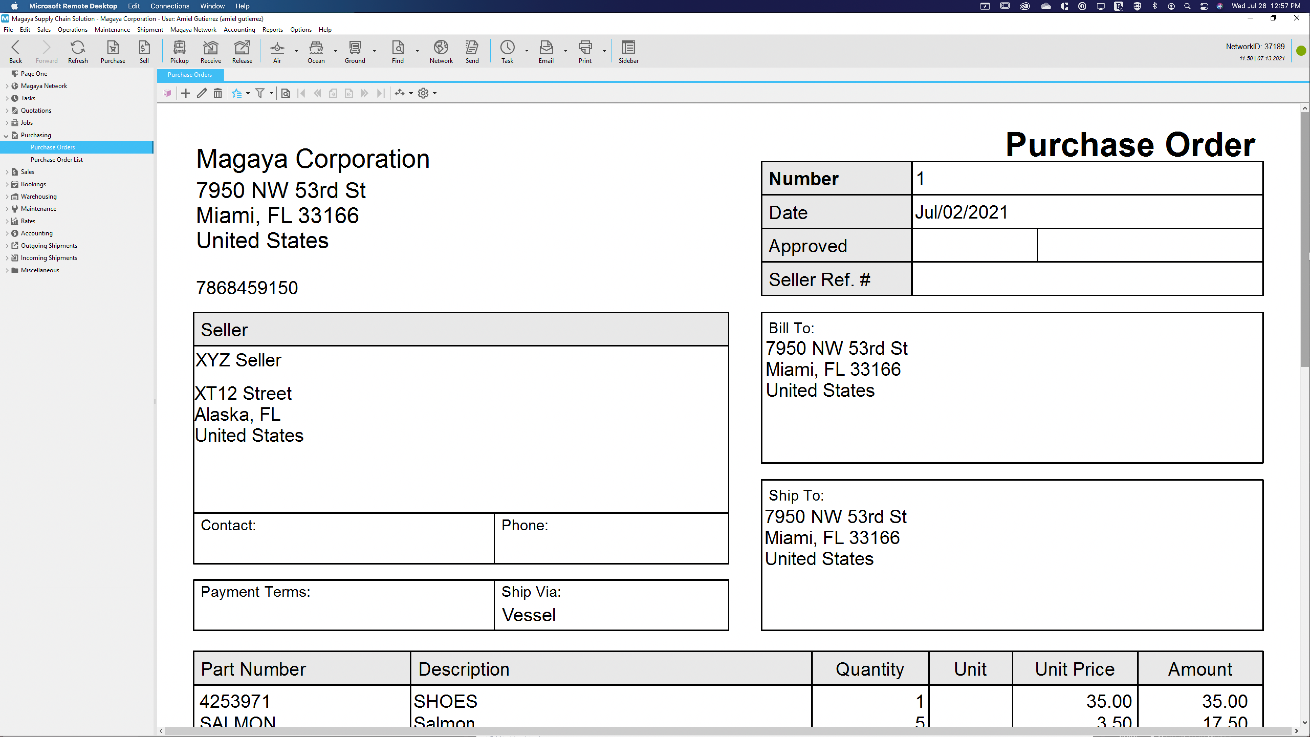 Magaya Supply Chain Screenshot #0