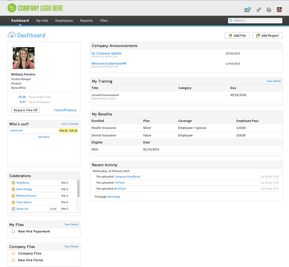BambooHR Screenshot