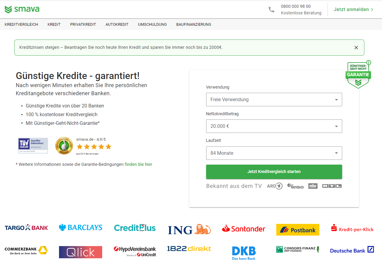 smava Partnerprogramm Screenshot #0