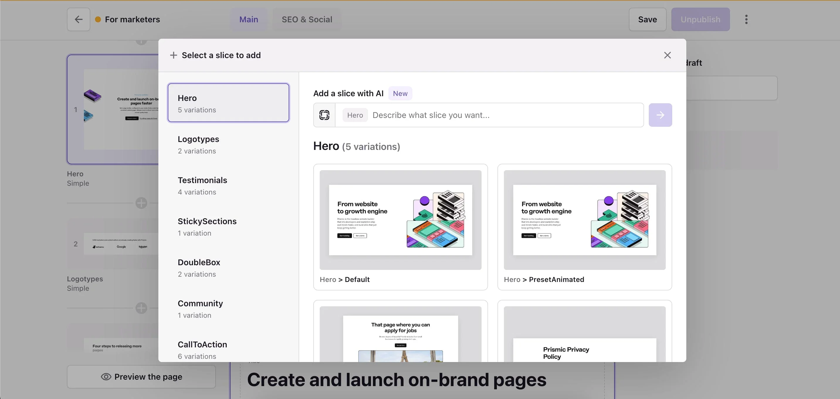 prismic.io Screenshot #0