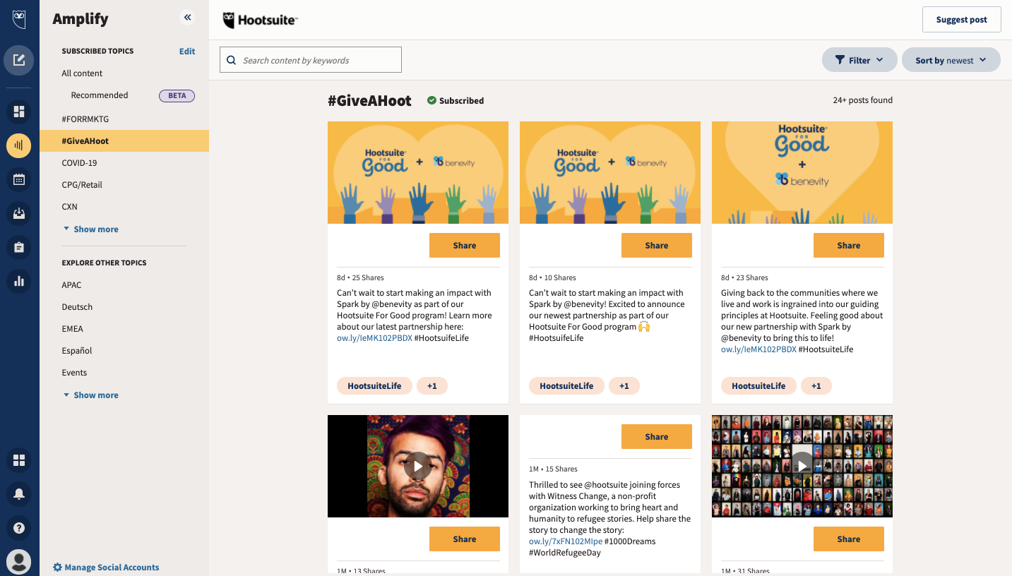Hootsuite Amplify Screenshot #0