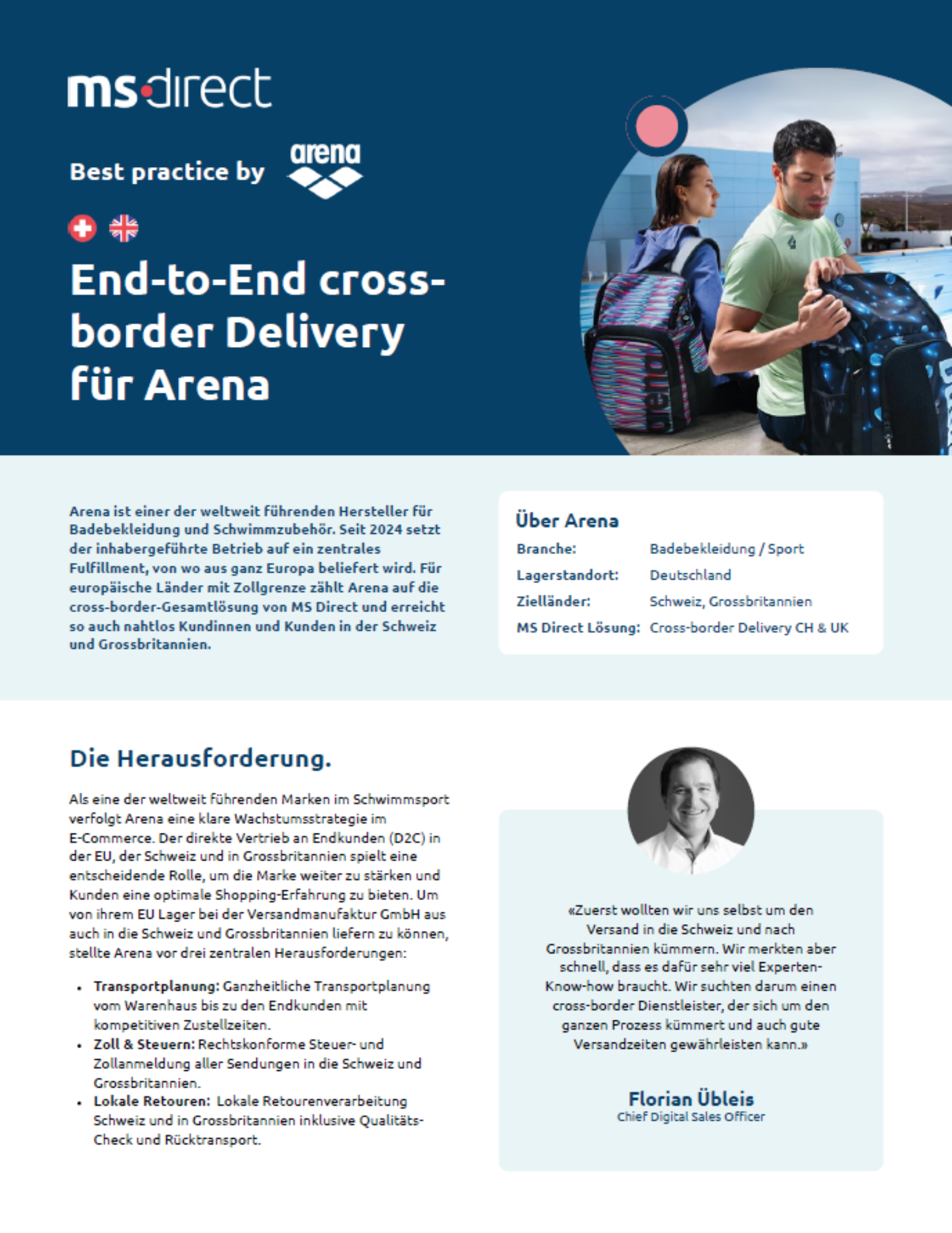 DE_Arena: End-to-End Cross-border Delivery