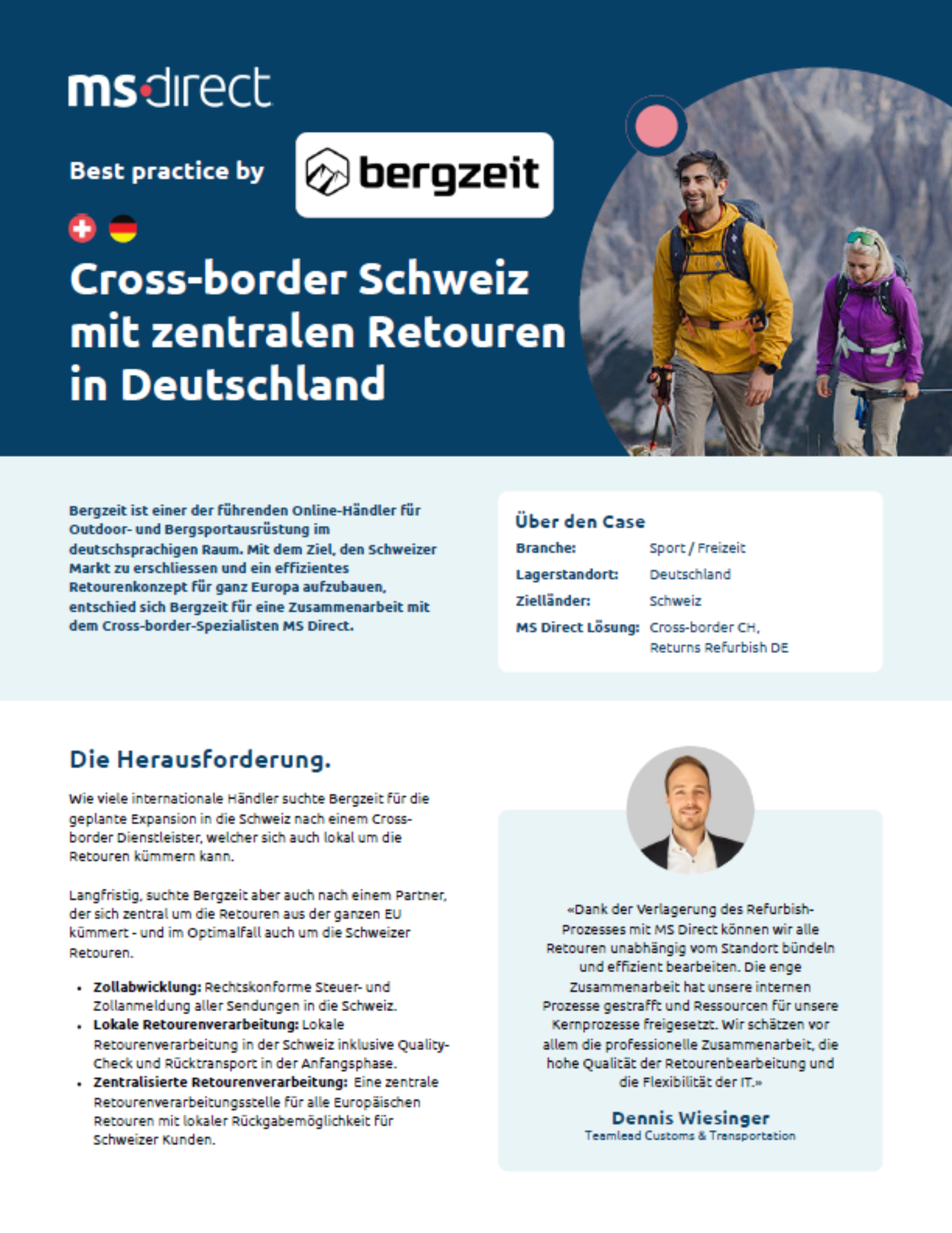 DE_Bergzeit: Cross-border Schweiz mit zentralen Retouren