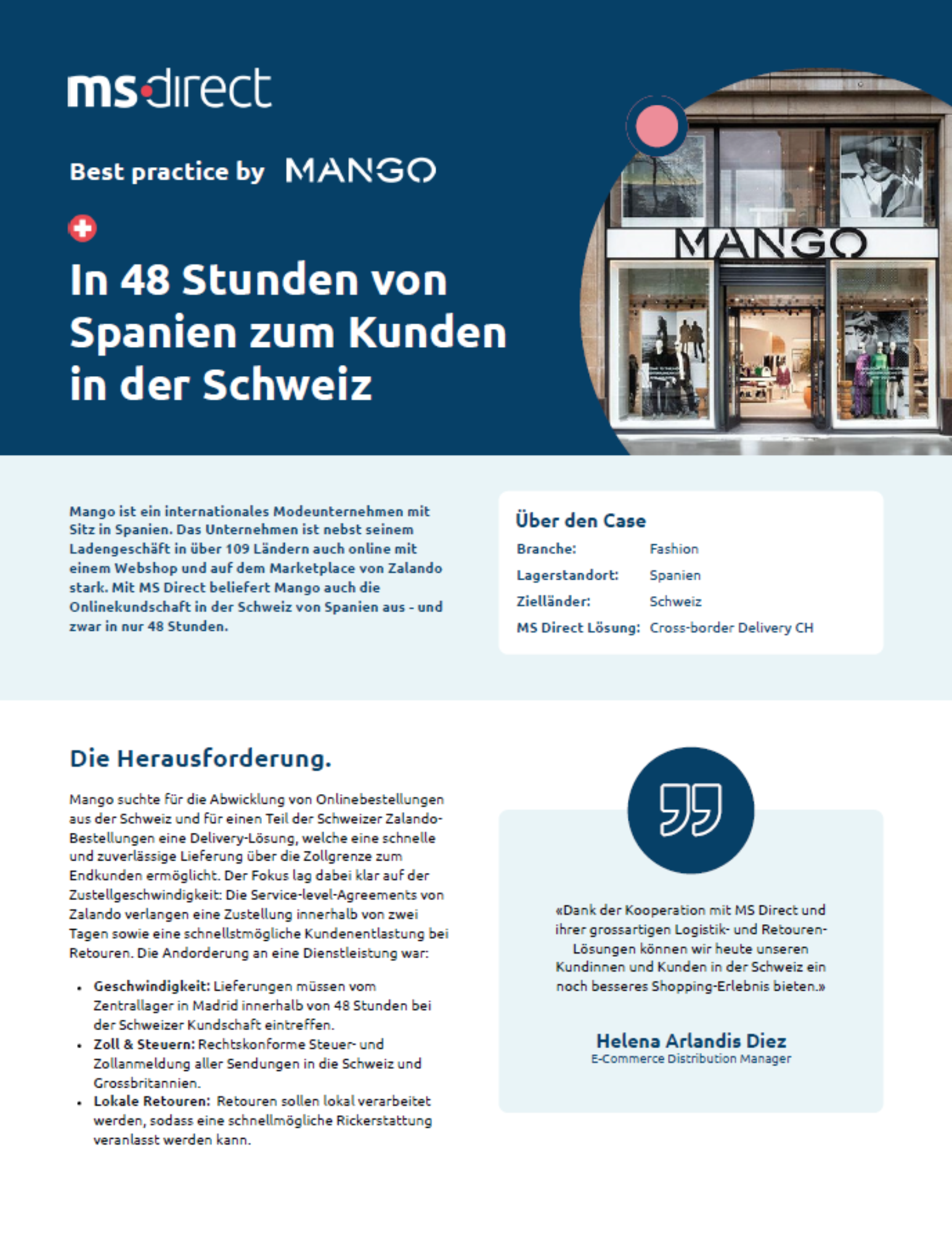 DE_Mango: In 48 h von Spanien zum Endkunden in die Schweiz