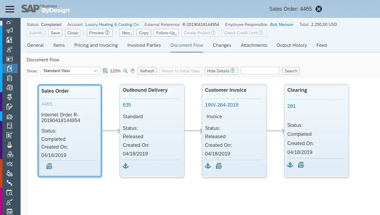 SAP Business ByDesign Screenshot