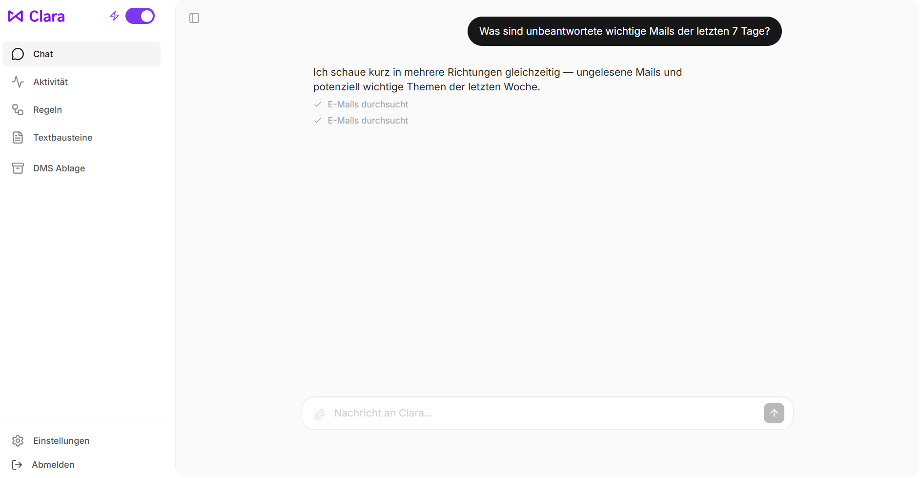 Clara Agent Screenshot #0