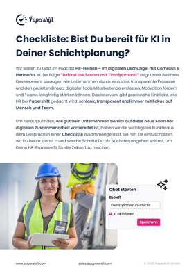 Checkliste: Bist Du bereit für KI in Deiner Schichtplanung?
