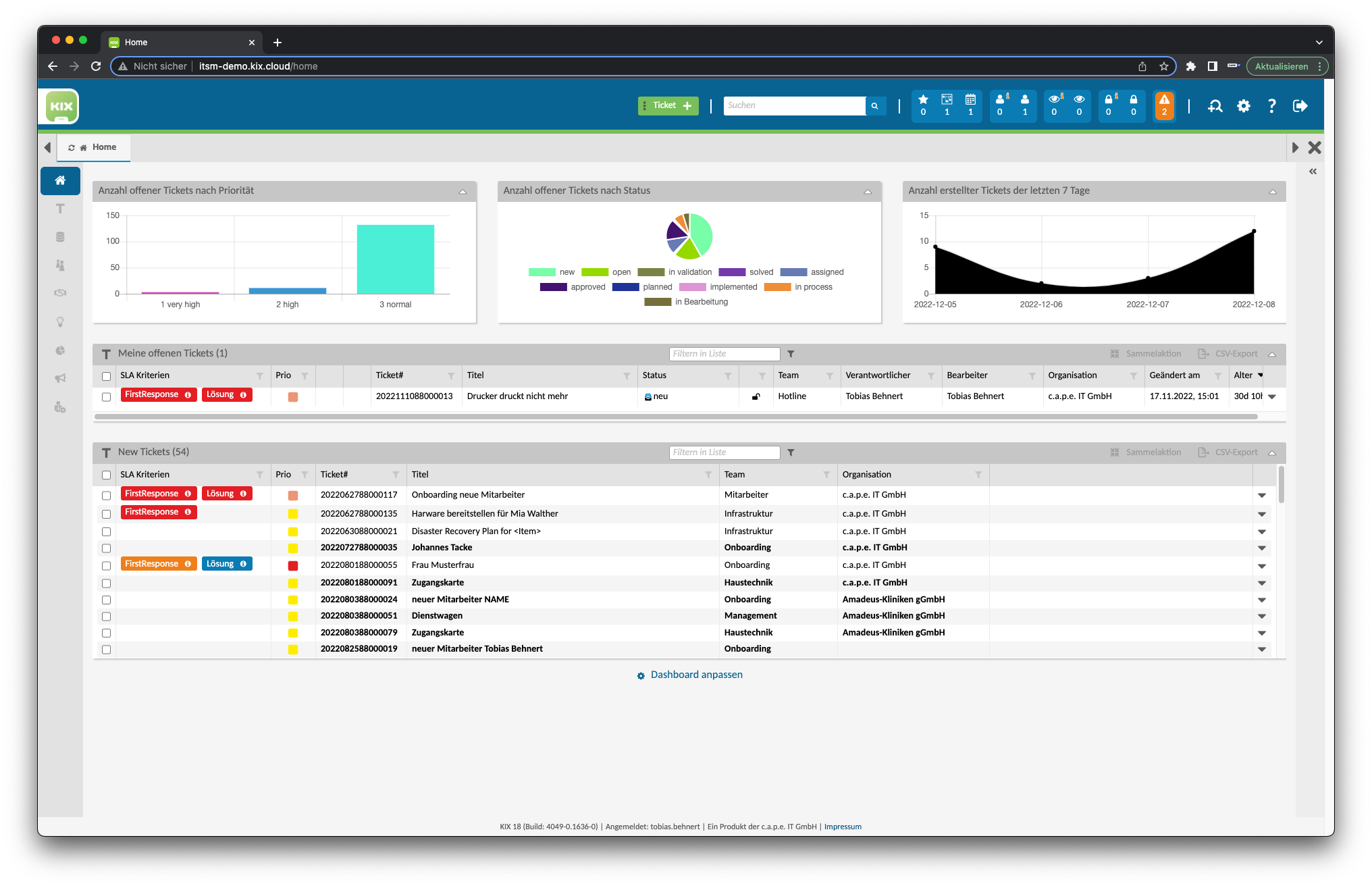 KIX - Service Software Screenshot #0