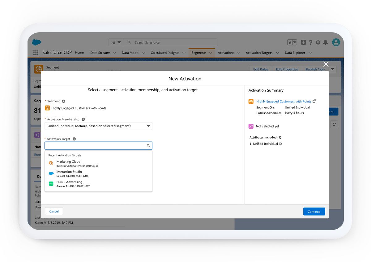 Salesforce Data Cloud for Marketing Screenshot