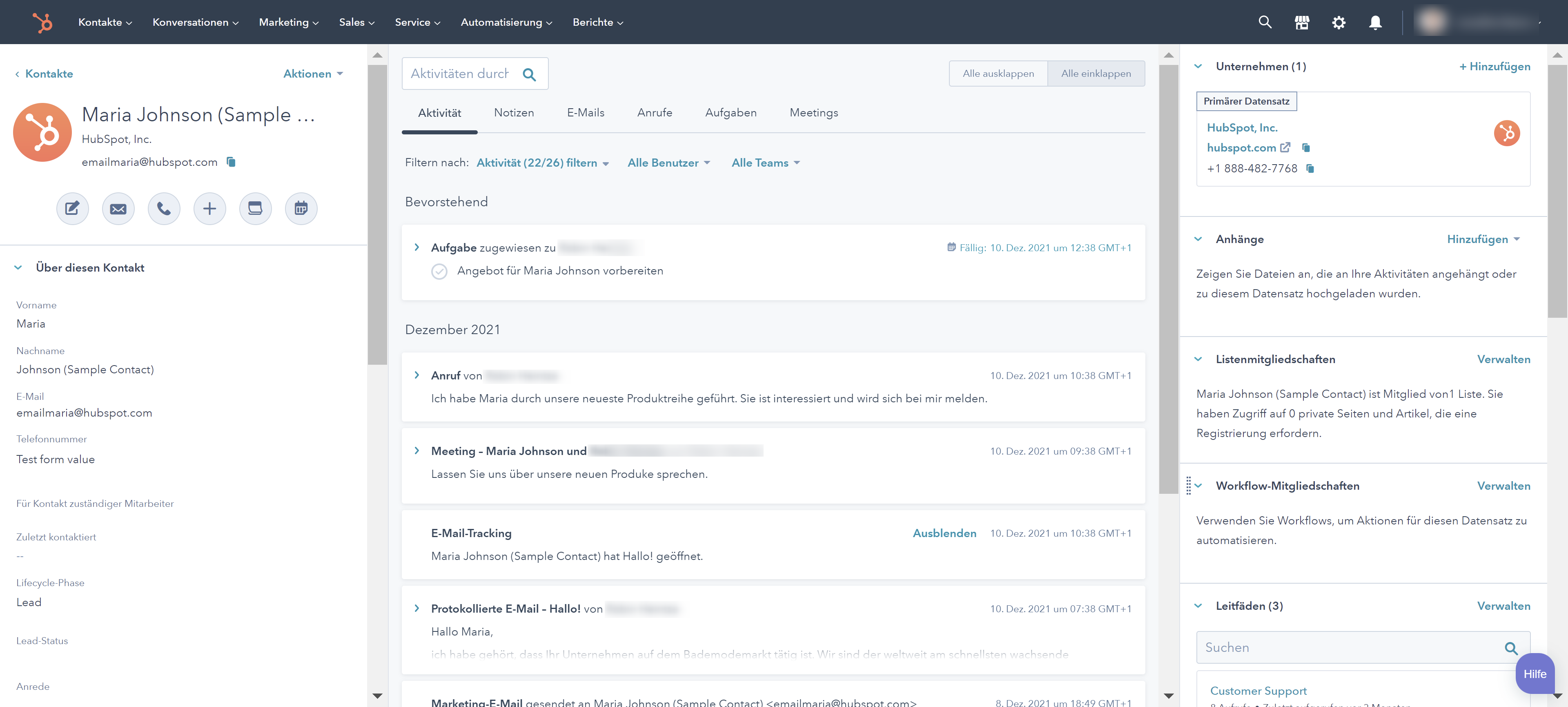 HubSpot Marketing Hub Screenshot