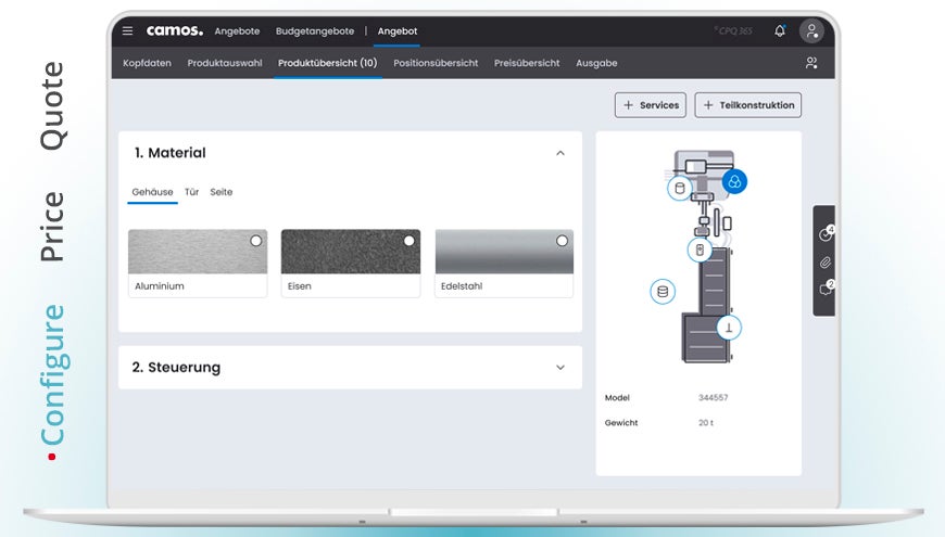 camos CPQ Screenshot #0