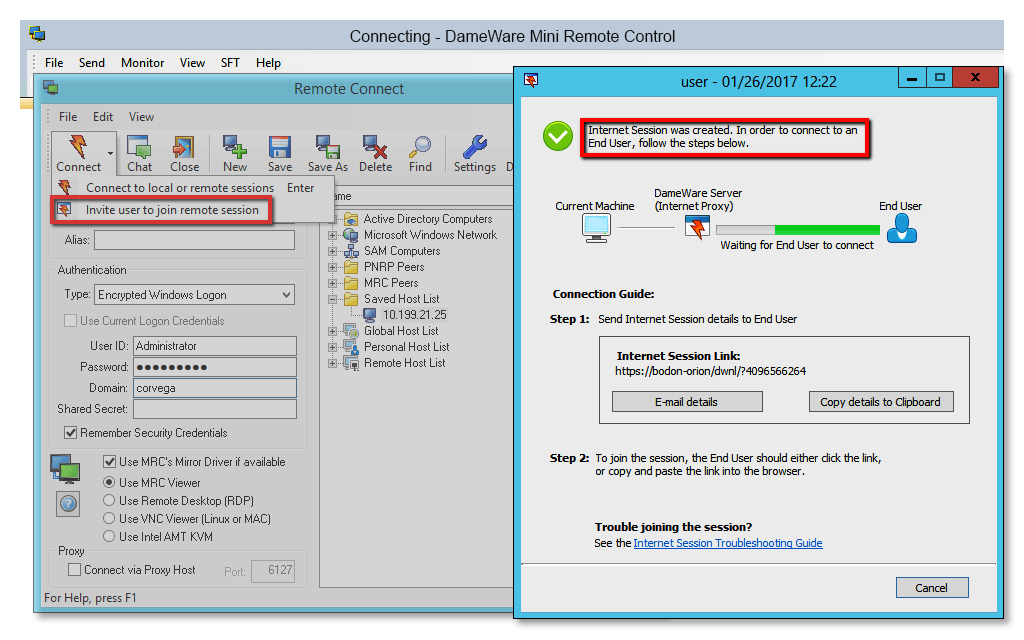 SolarWinds DameWare Screenshot #0