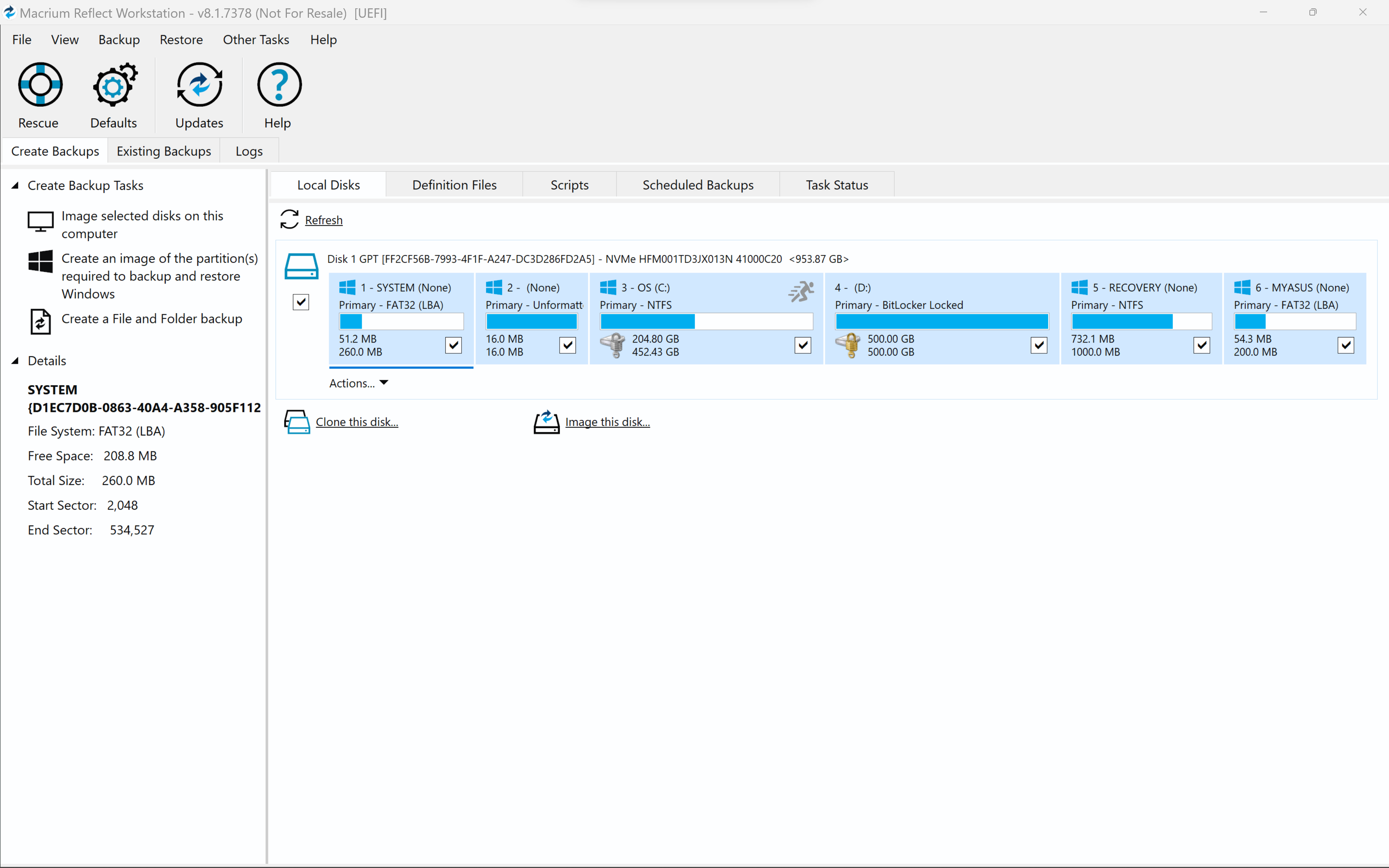 Macrium Reflect Screenshot #0