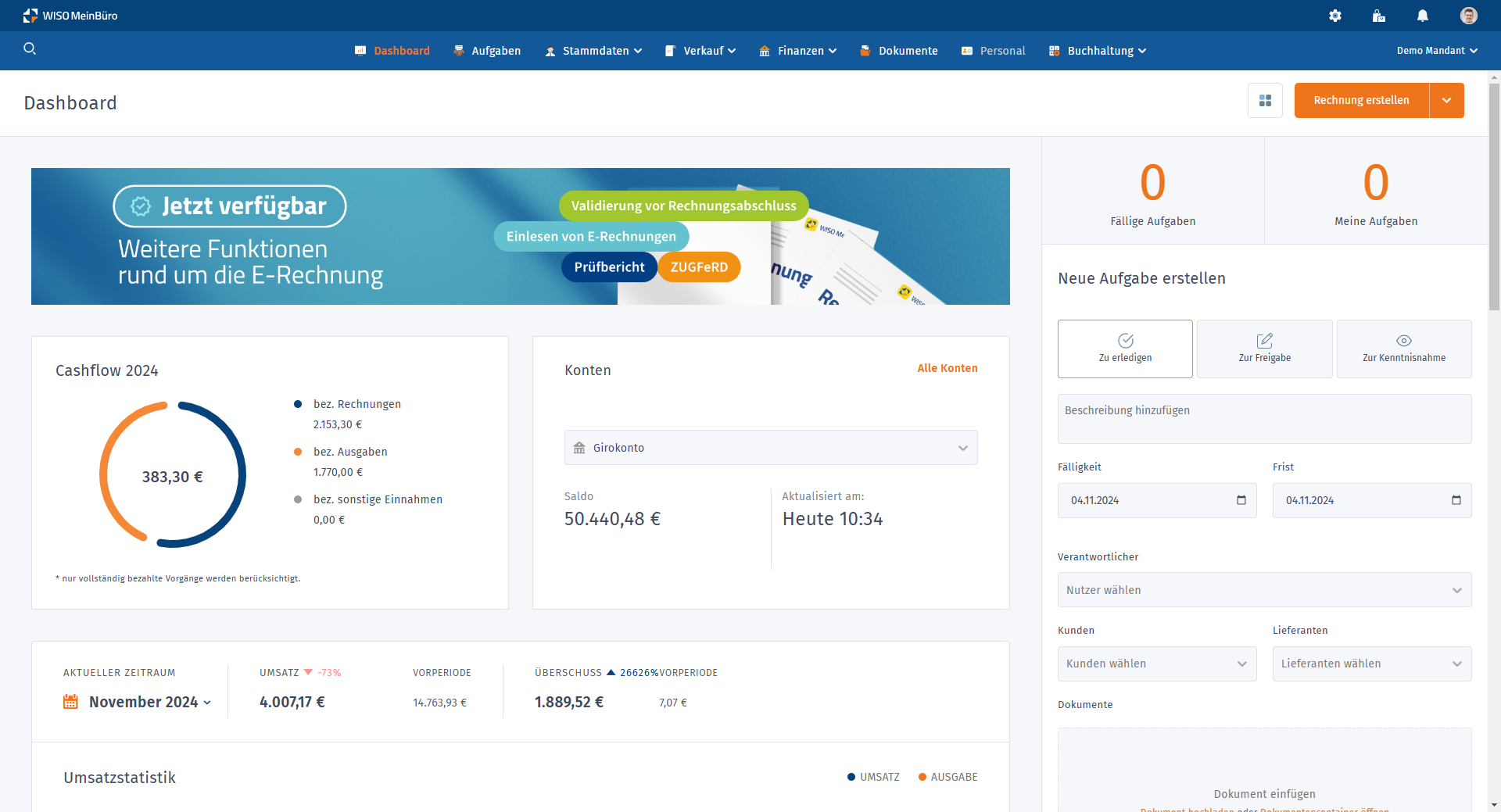 WISO MeinBüro Rechnungen Screenshot #0