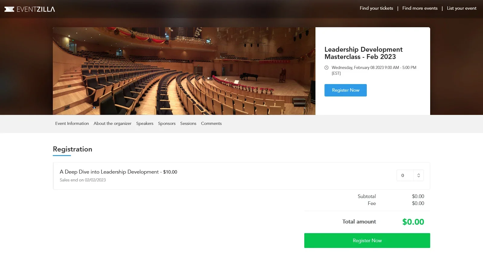 Eventzilla Screenshot #0