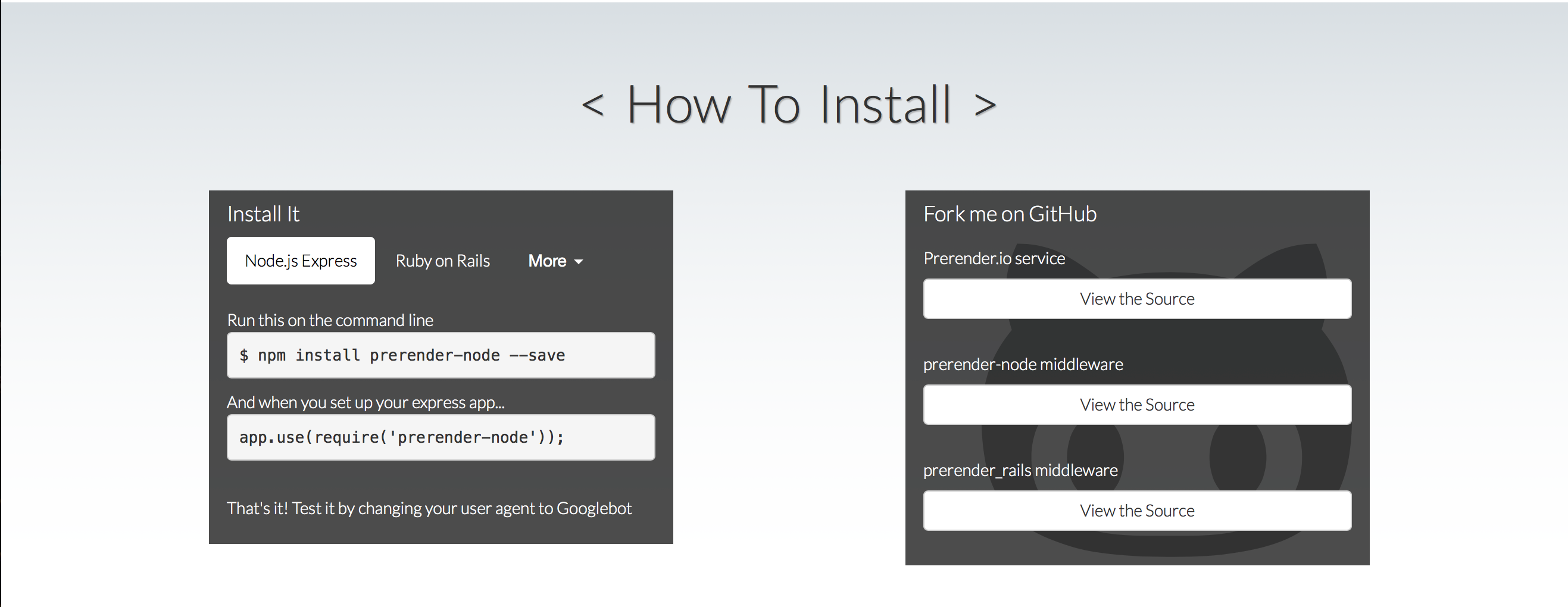 Prerender.io Screenshot #0