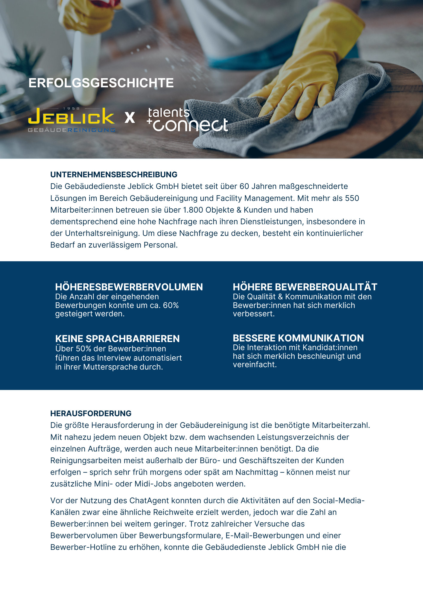 ChatAgent – Case Study Gebäudedienste Jeblick