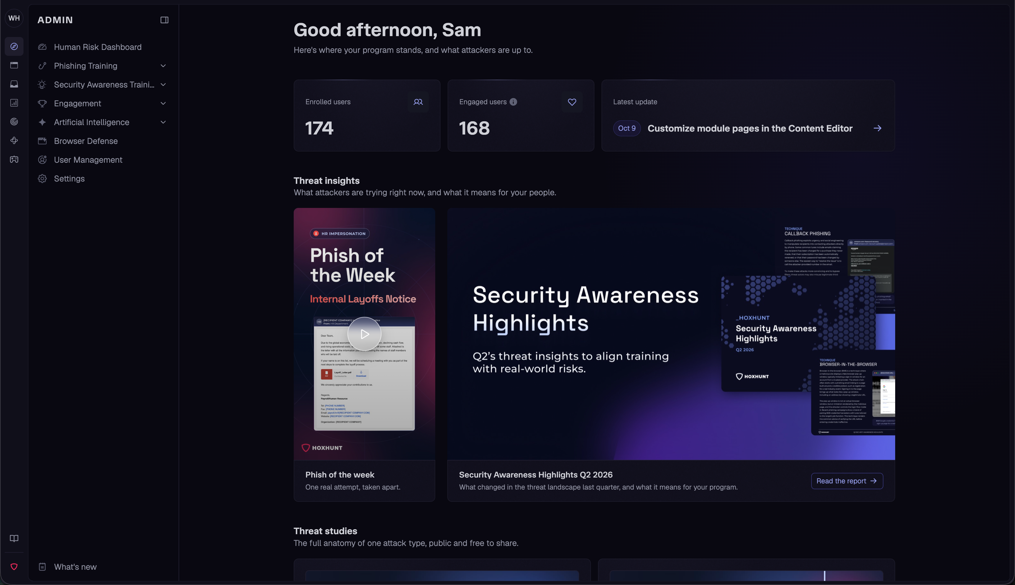 Hoxhunt Security Awareness Training Screenshot #0