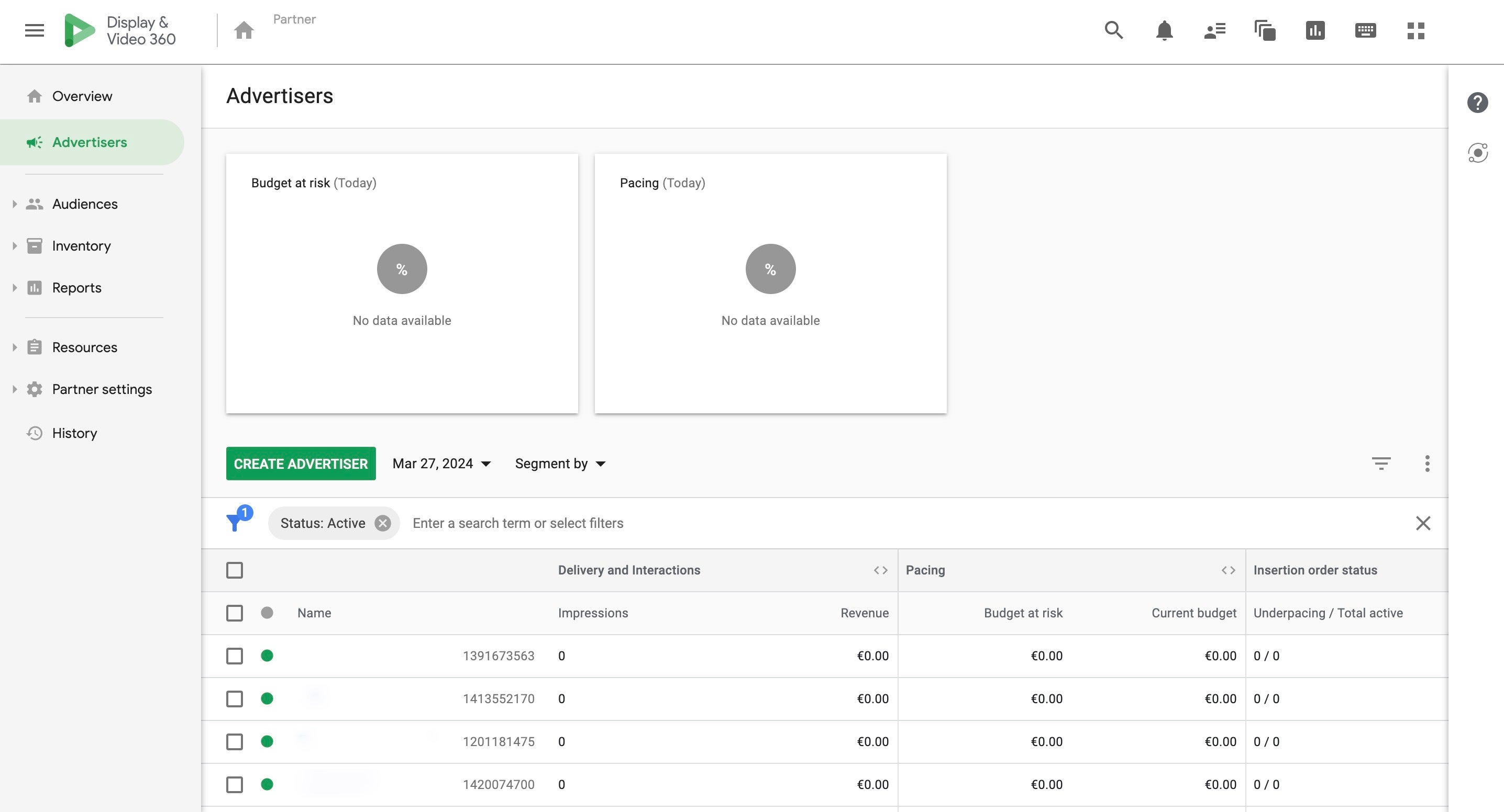 Google Display & Video 360 (DV360) Screenshot #0