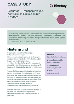 Securitas – Transparency and Control in Procurement with Hivebuy