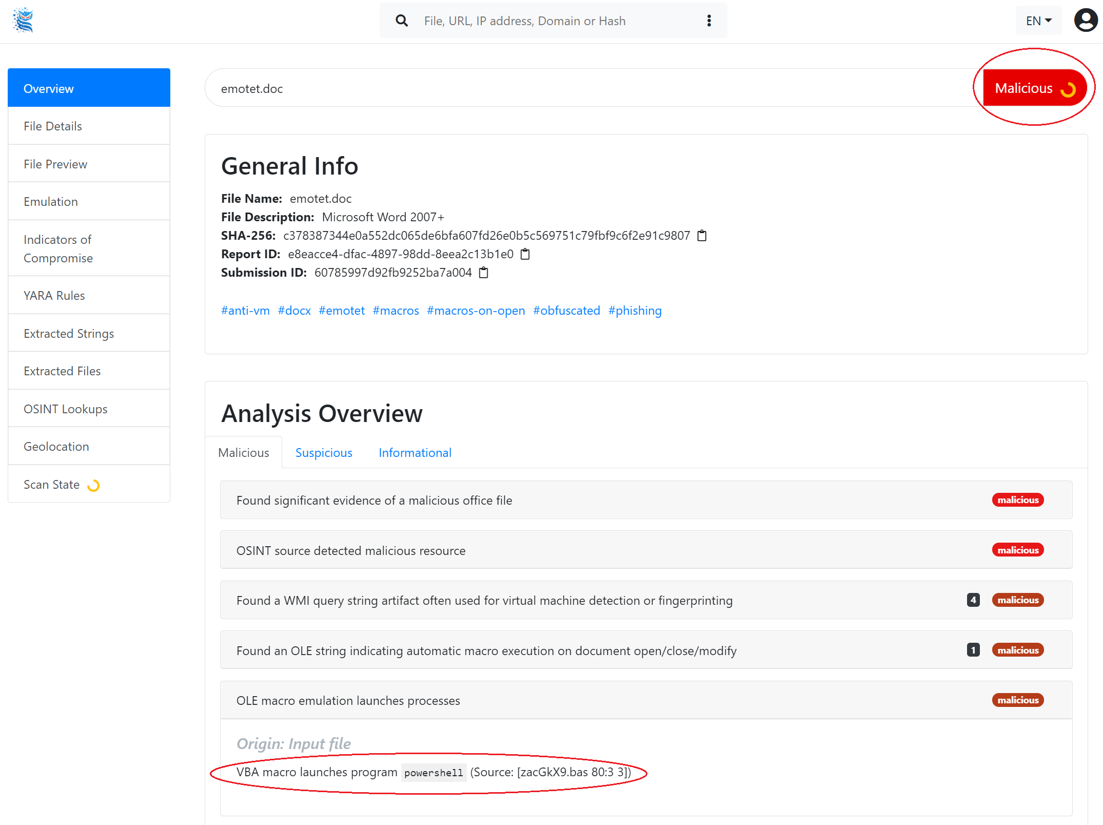OPSWAT Filescan Screenshot #0