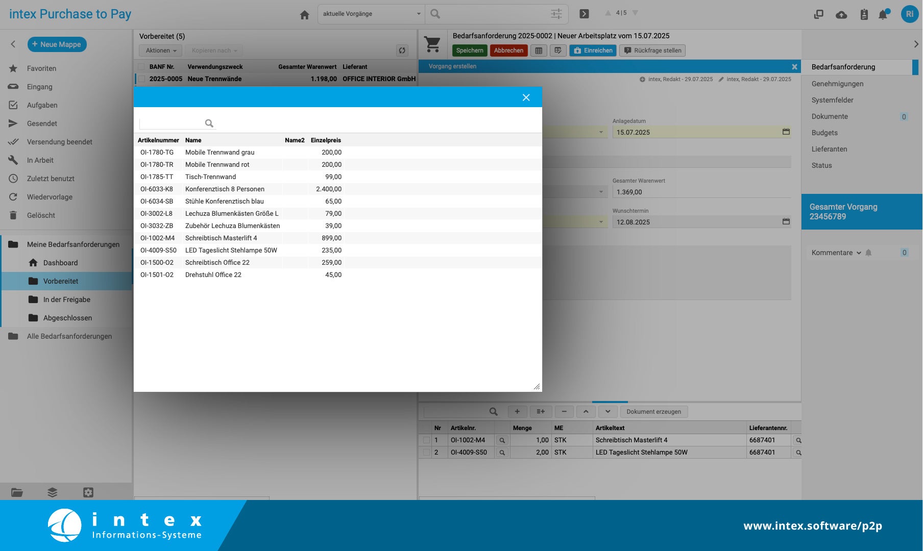 intex Purchase to Pay Screenshot #0