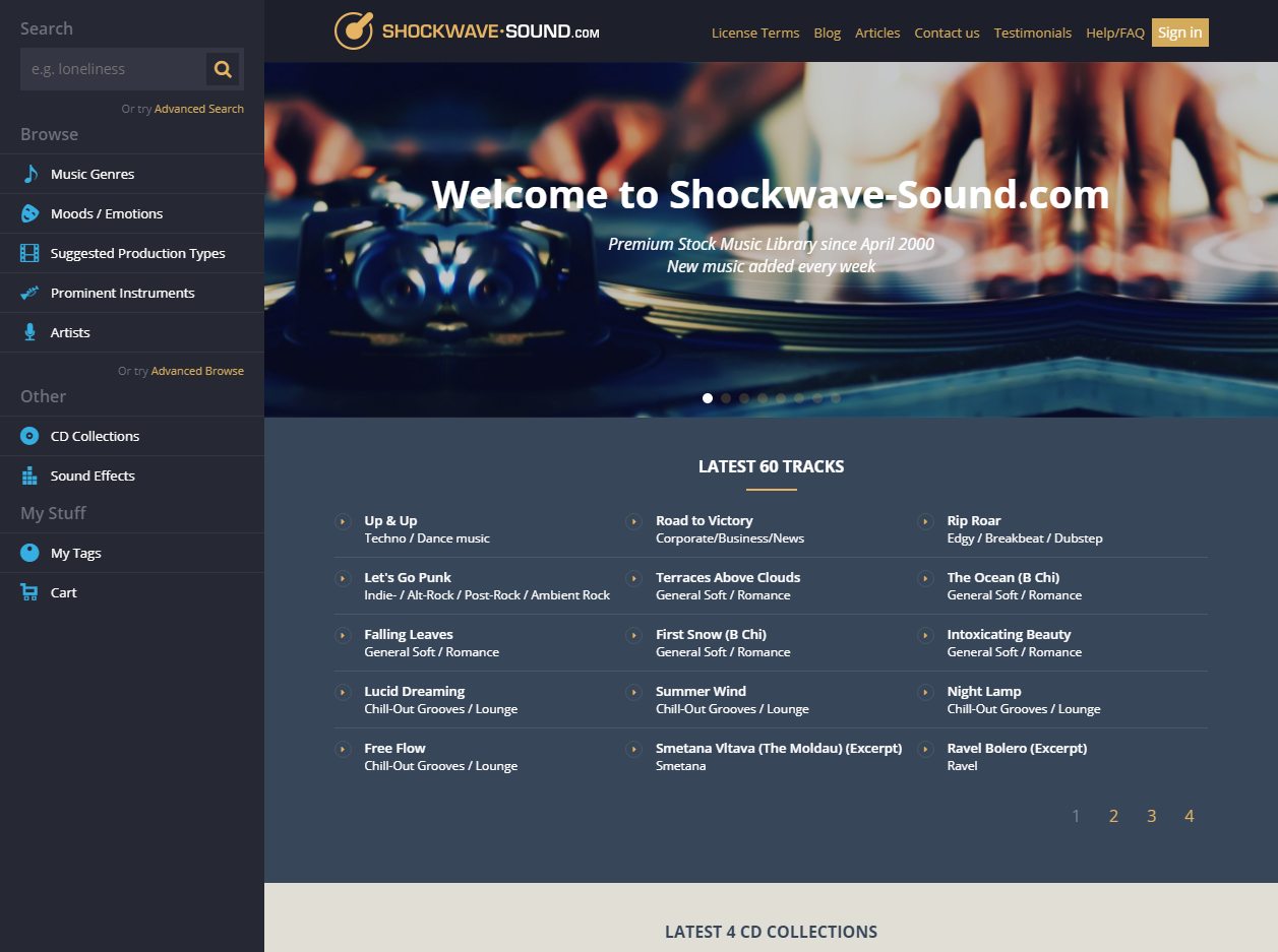 Shockwave-Sound.com Screenshot #0