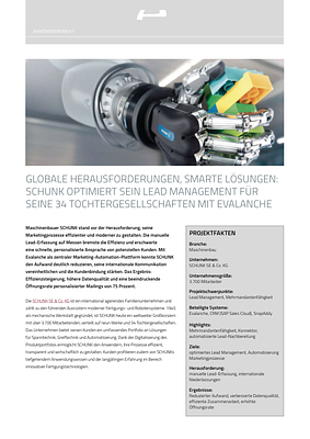Schunk - Lead Management für 34 Tochergesellschaften