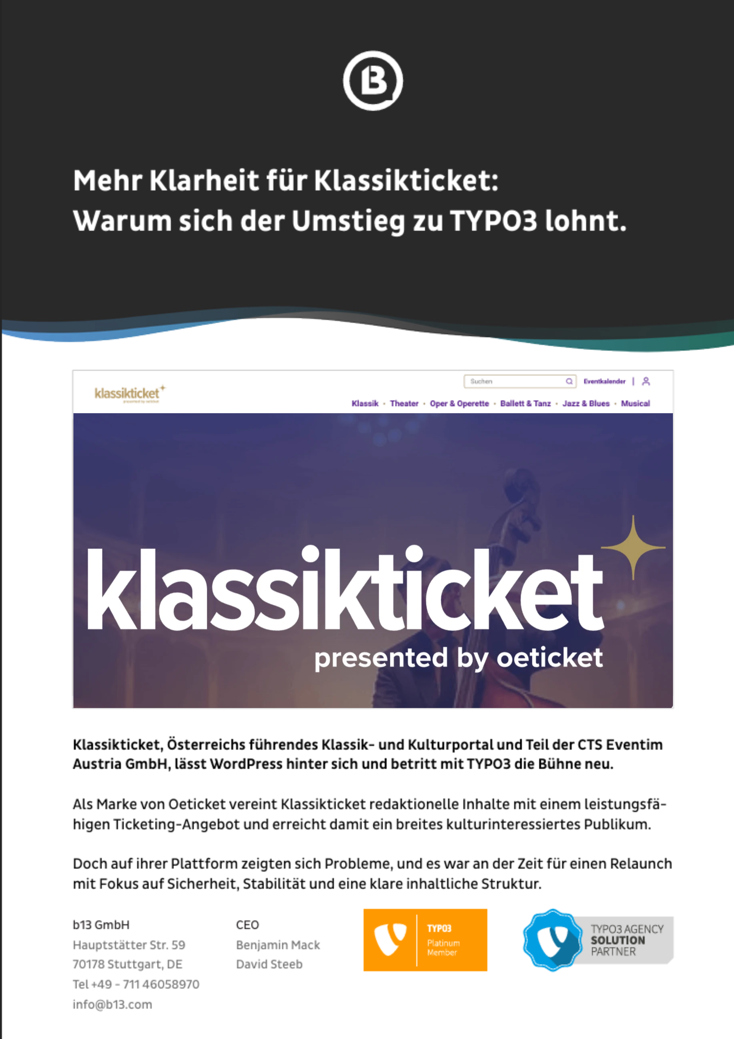 Case Study Klassikticket