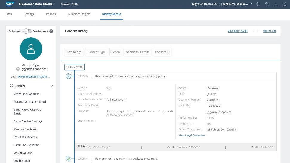 SAP Enterprise Consent and Preference Management Screenshot