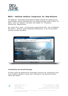 BRITA – Nahtlose Headless Integration für Shop-Relaunch