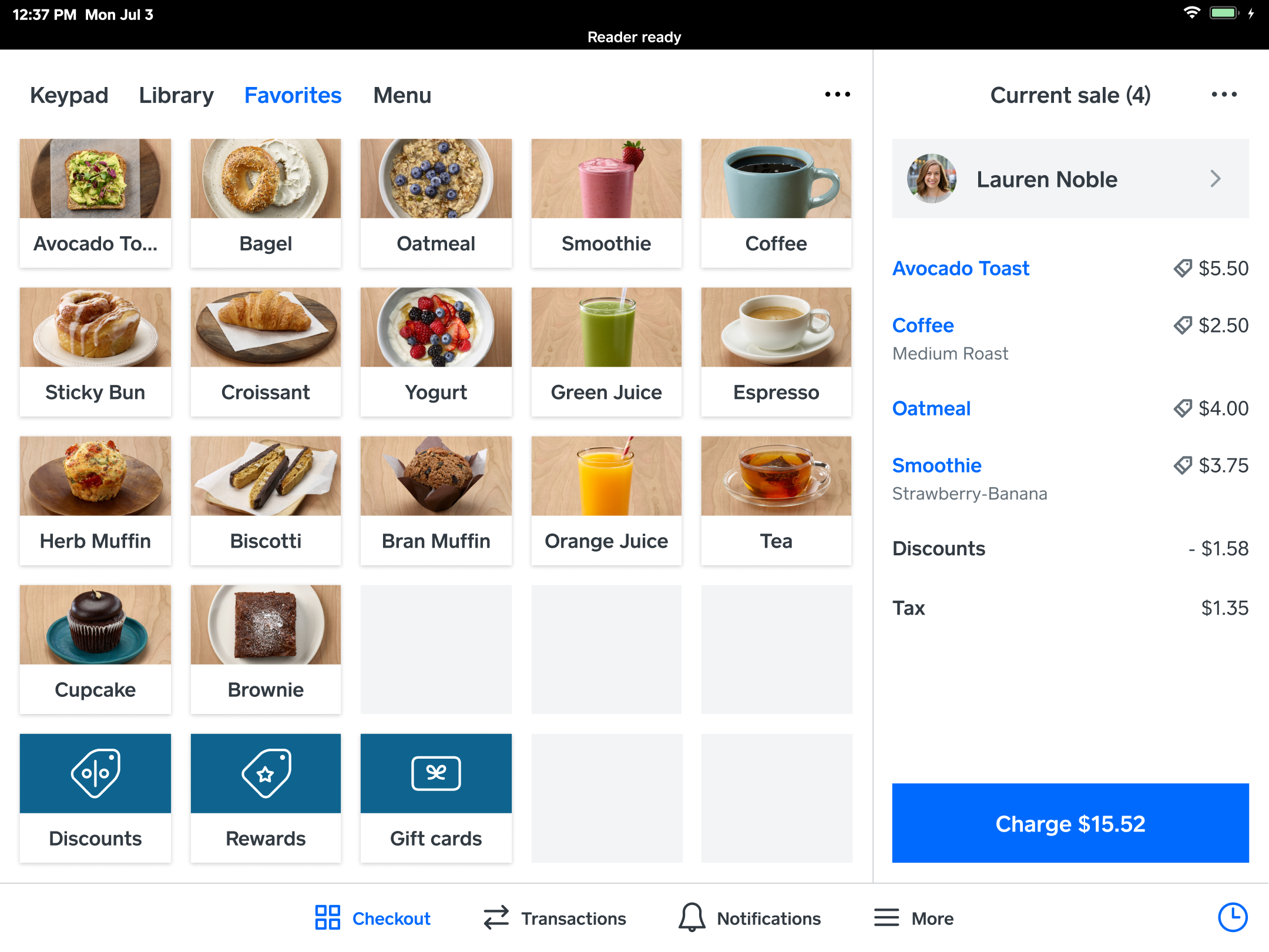 Square Point of Sale Screenshot