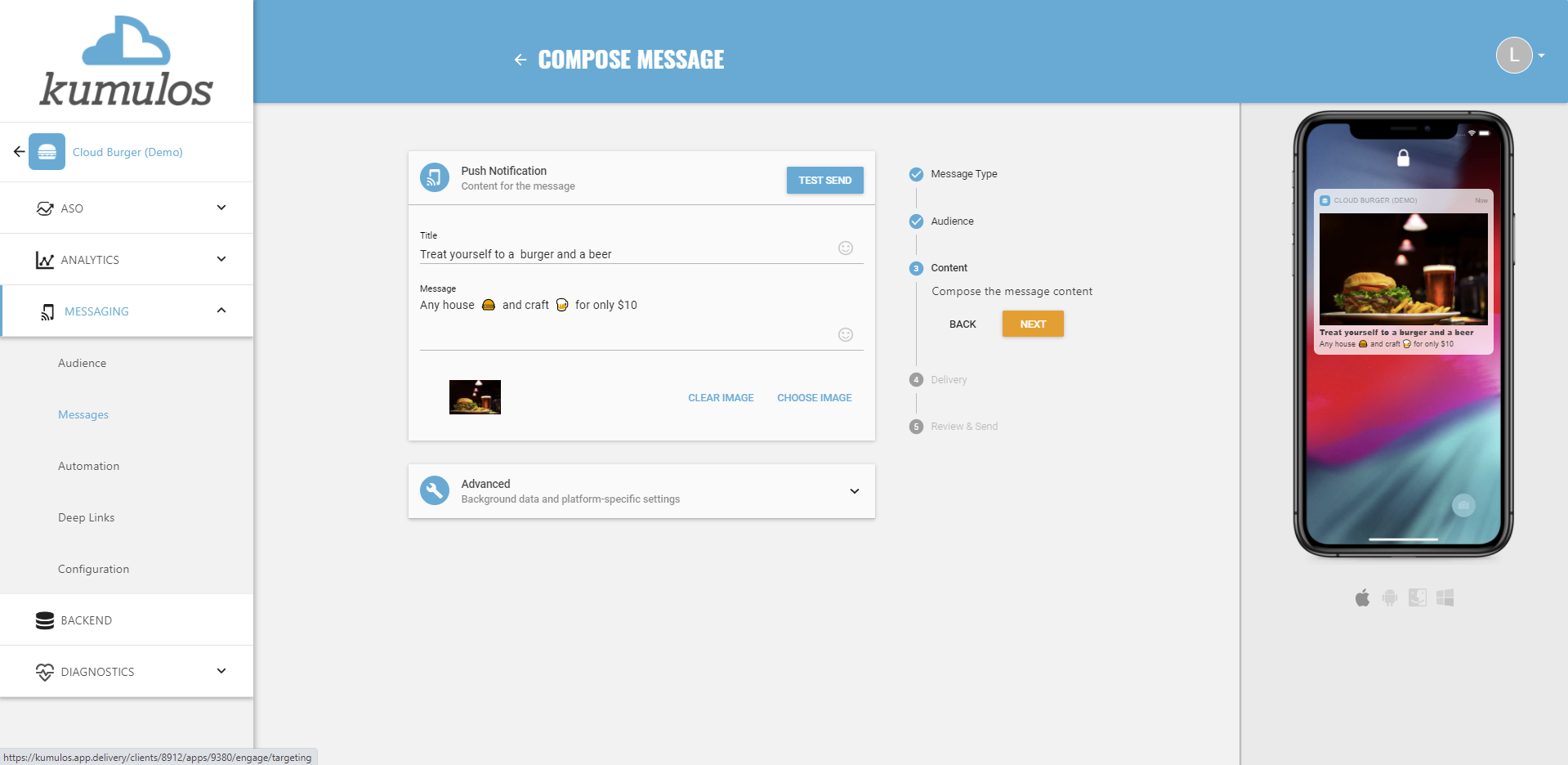 Kumulos Screenshot #0