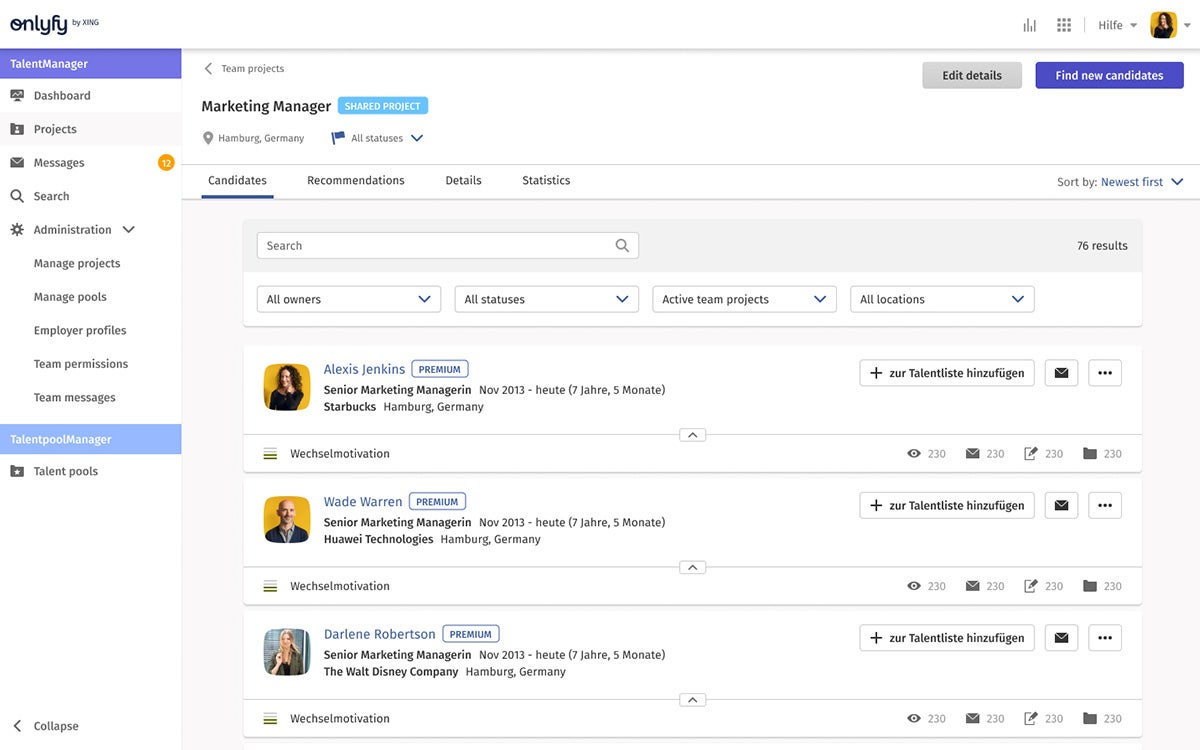 XING TalentManager Screenshot #0