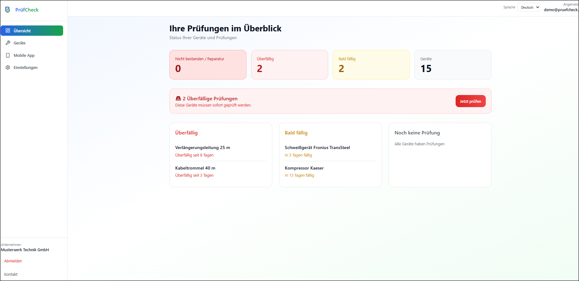 PrüfCheck Screenshot #0